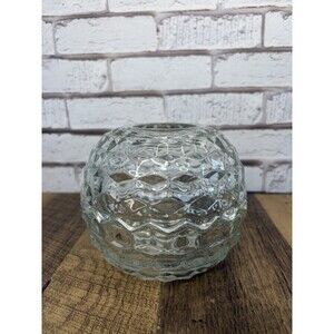 Vintage Fairy Lamp Indiana Glass Cubist Homco Clear